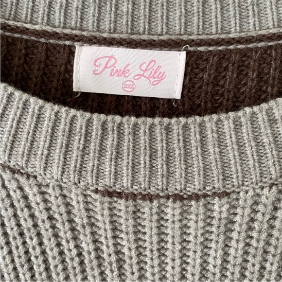 NWOT Pink Lily Multi-Colored Striped Tunic Sweater XXL - Picture 4 of 5